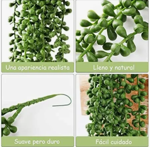 Foto 4 pulgar | Plantas Xtellar Artificiales De Perlas Suculentas Colgantes De 4 Pzs
