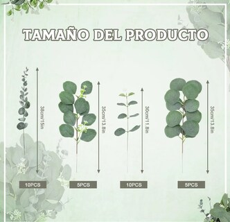 Foto 2 | Conjunto Premium De 30 Piezas De Eucalipto Artificial Xtellar Para Decoración Sofisticada Y Fina