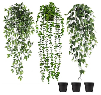 Foto 1 | Elegante Xtellar Set De 3 Plantas Artificiales Colgantes Con Maceta Moderna - Decora Tu Hogar Con Estilo