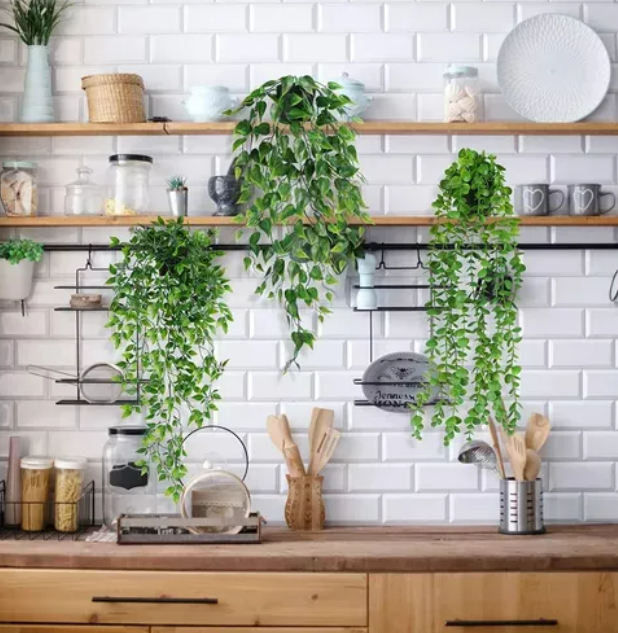 Foto 5 pulgar | Elegante Xtellar Set De 3 Plantas Artificiales Colgantes Con Maceta Moderna - Decora Tu Hogar Con Estilo