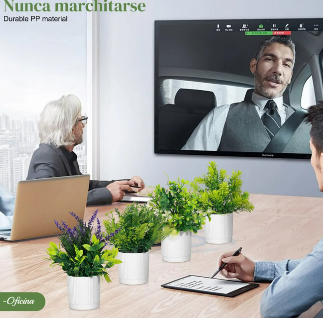 Foto 5 pulgar | Xtellar Set De 4 Plantas Artificiales Premium Con Macetas - La Solución Perfecta Para Dar Elegancia A Tus Espacios