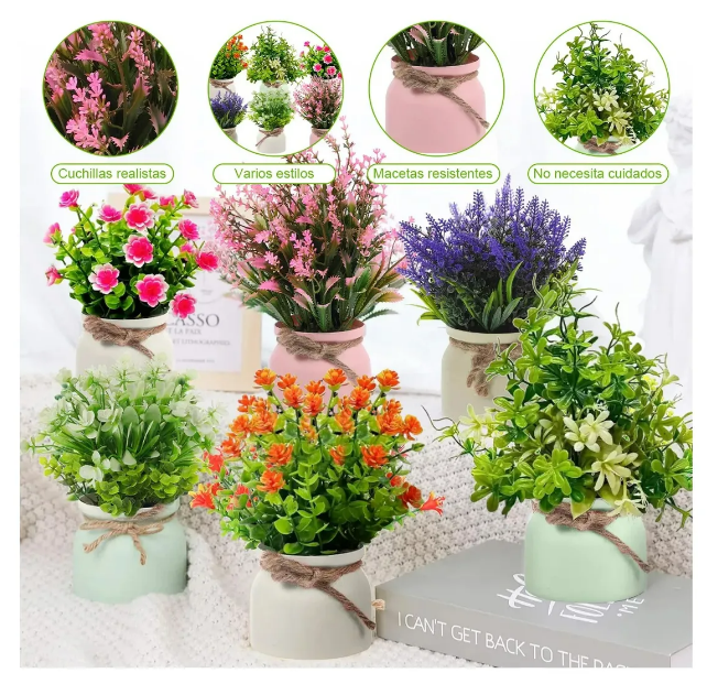 Foto 3 pulgar | Xtellar: Colección De Plantas Y Flores Artificiales En Macetas De Alta Calidad