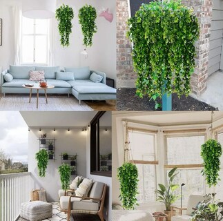 Foto 3 | 4 Piezas De Eucaliptos Decorativos Artificial Colgante Xtellar – Óptimo Para Espacios Internos Y Externos