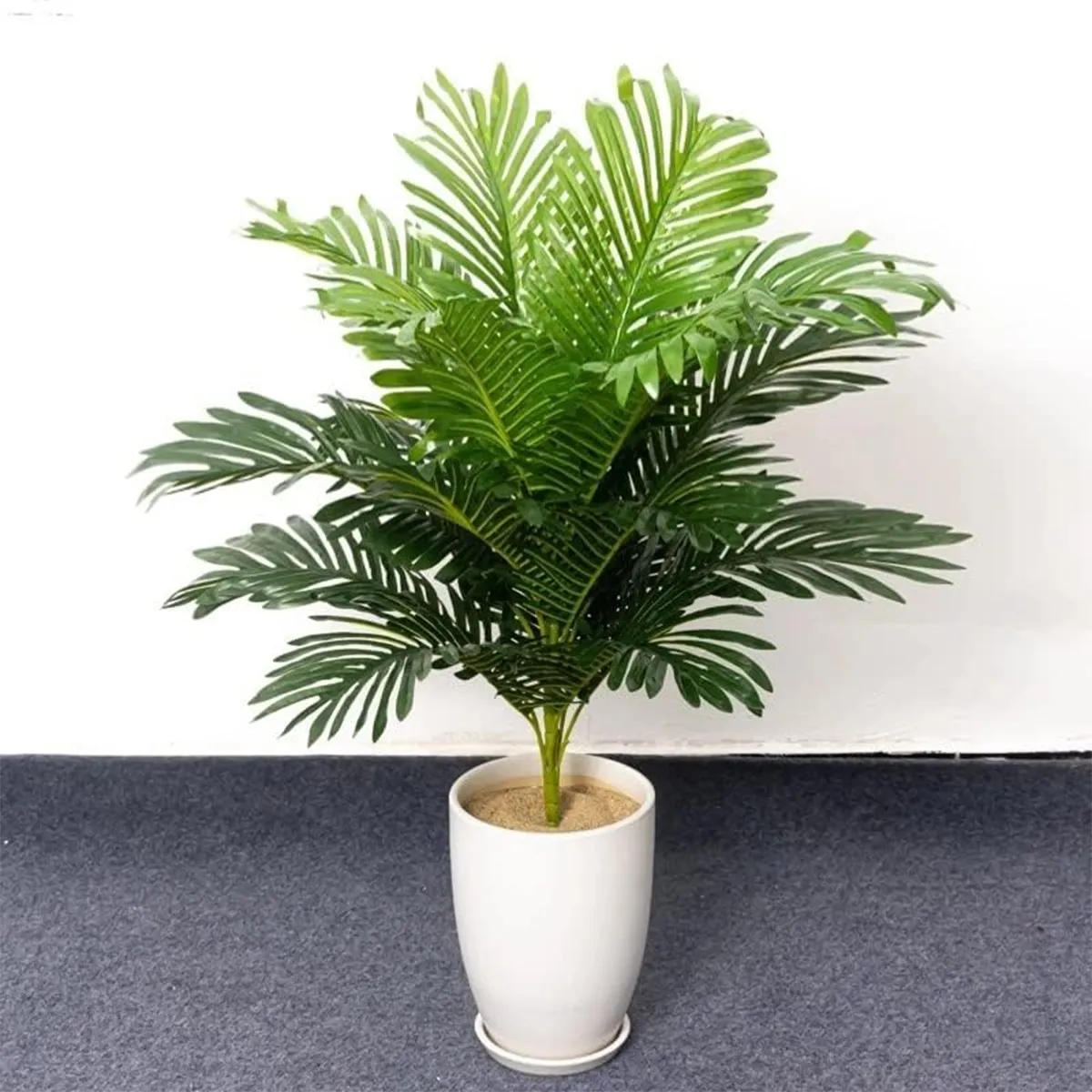 Foto 4 pulgar | Plantas Hojas 24 De Palma Artificiales Decorativas Eo Safe Imports Esi-20478 Verde
