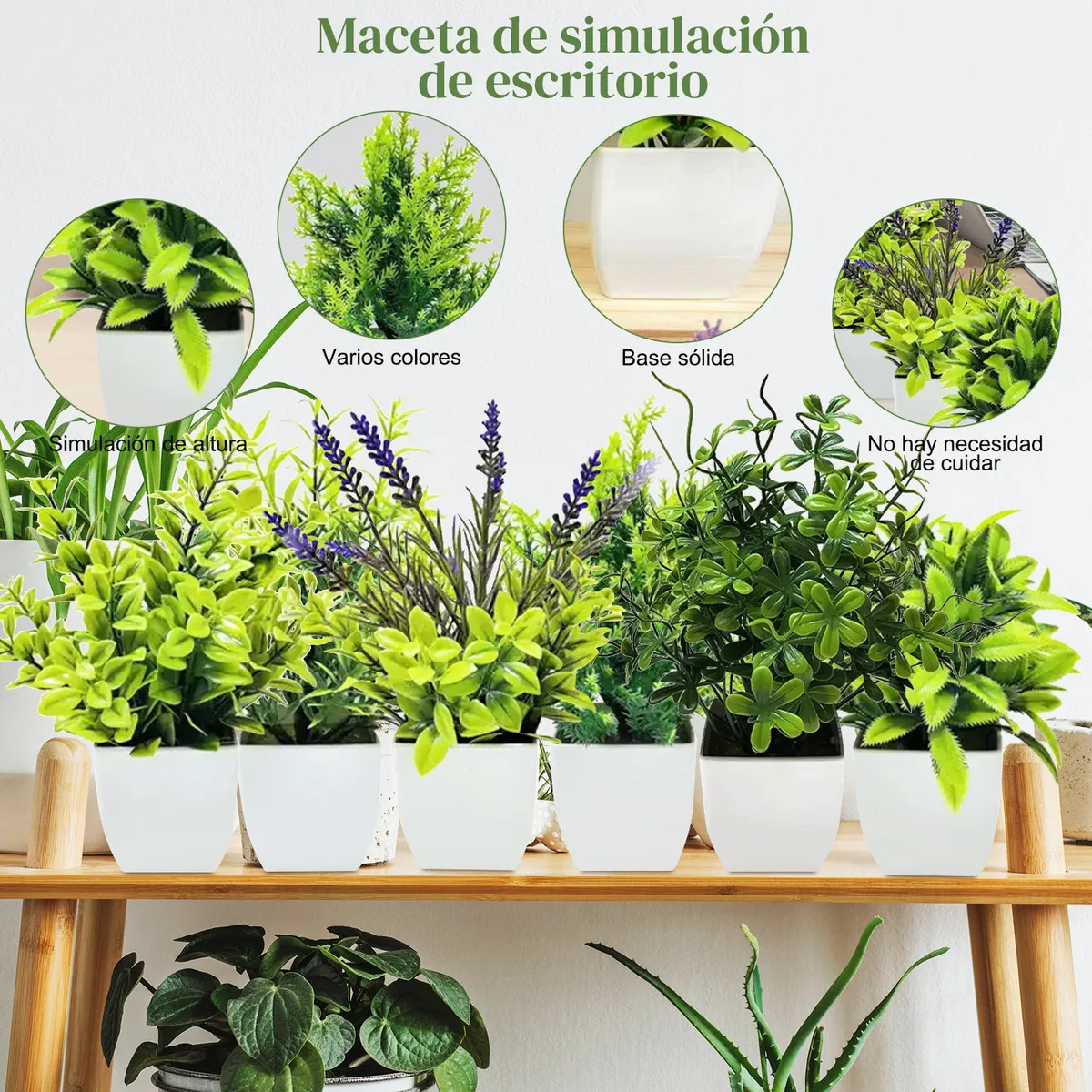 Foto 3 pulgar | Plantas Helechos Artificiales 6pzs Eo Safe Imports Esi-20452 Verde