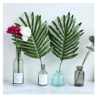 Foto 3 | 70 Piezas 10 Tipos Tropicales Hojas Artificiales Palma Decorativas Lab.g Verde