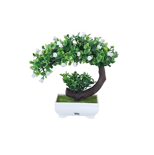 Foto 1 | Árbol Bonsaí Artificial Con Maceta Hogar Y Oficina Flores Blancas