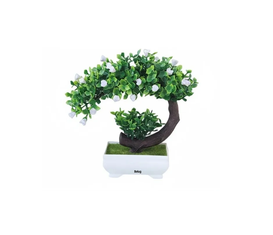 Foto 3 pulgar | Árbol Bonsaí Artificial Con Maceta Hogar Y Oficina Flores Blancas