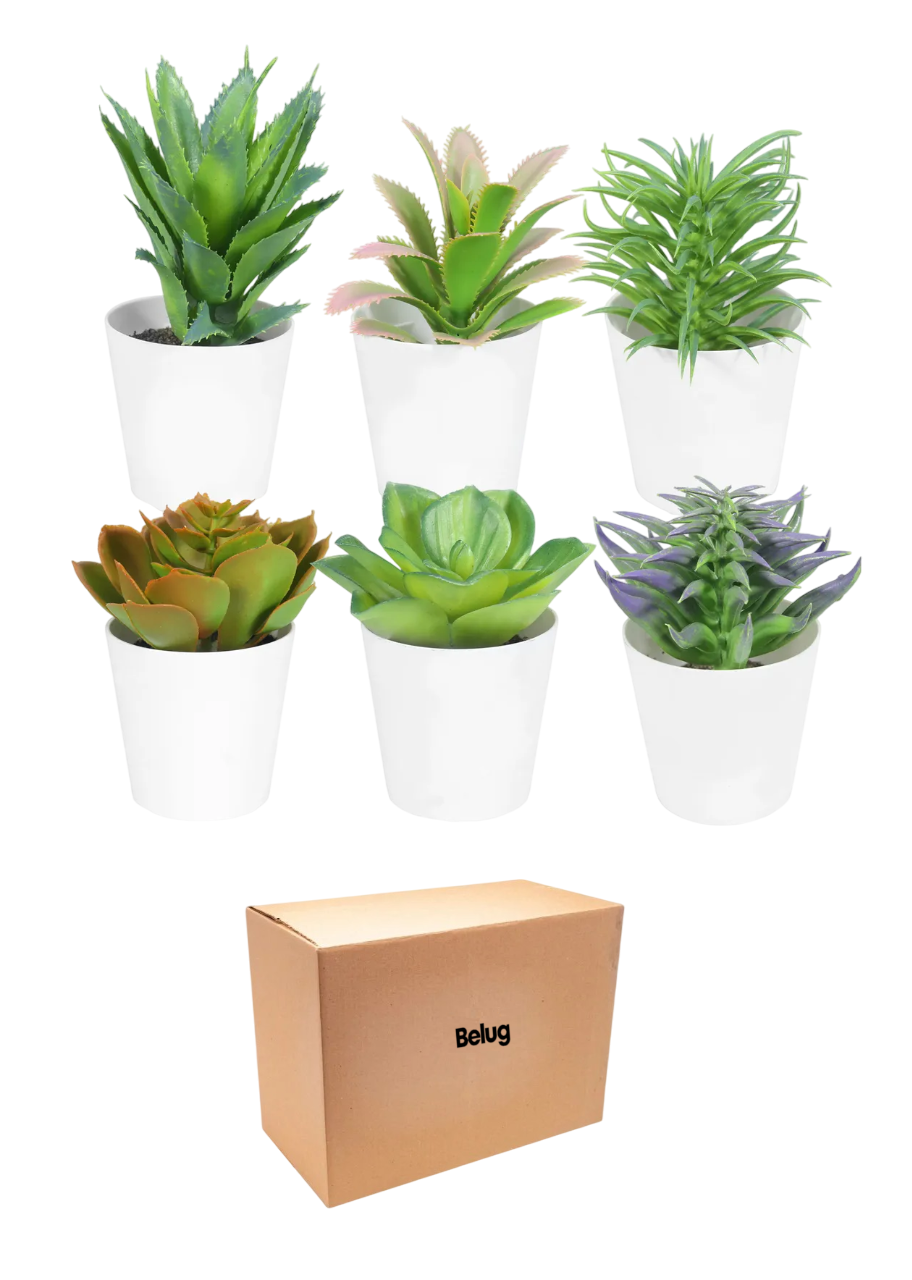 Foto 2 pulgar | Plantas Suculentas Artificiales Macetas Decorativas Bonsai 6 Pzs