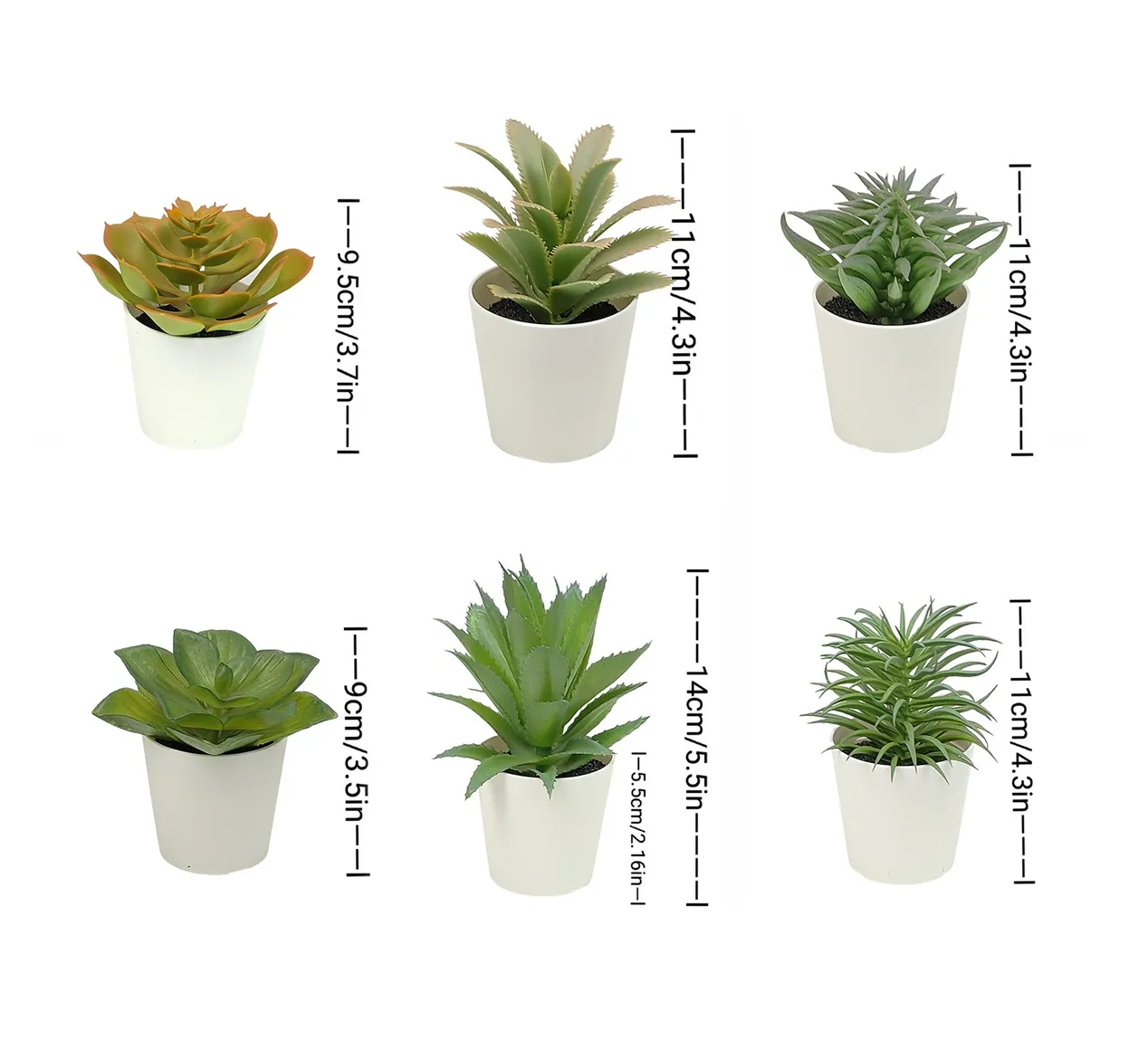 Foto 5 pulgar | Plantas Suculentas Artificiales Macetas Decorativas Bonsai 6 Pzs