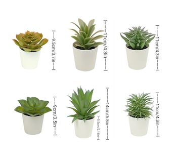 Foto 4 | Plantas Suculentas Artificiales Macetas Decorativas Bonsai 6 Pzs