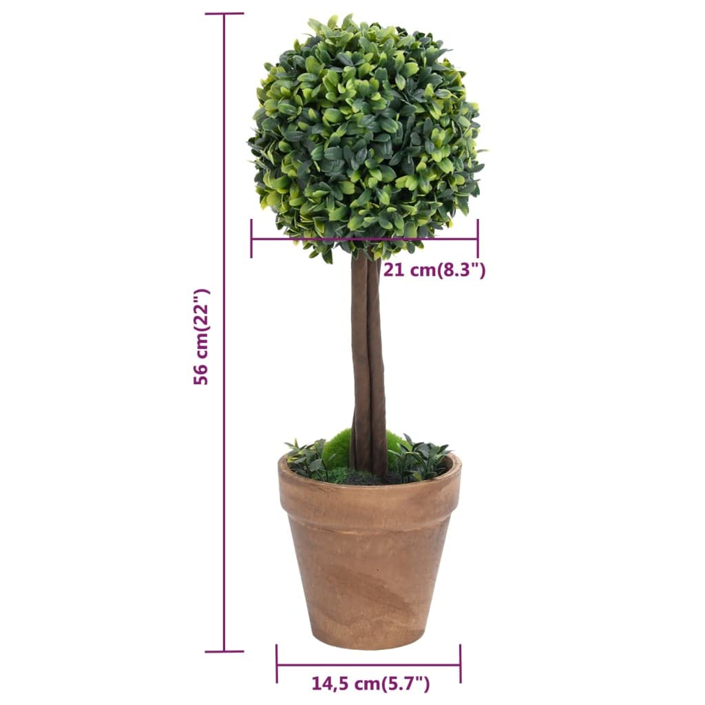 Foto 8 pulgar | Plantas De Boj Artificial Vidaxl Con Macetas  Árbol Topiario  2 Unidades - Venta Internacional.