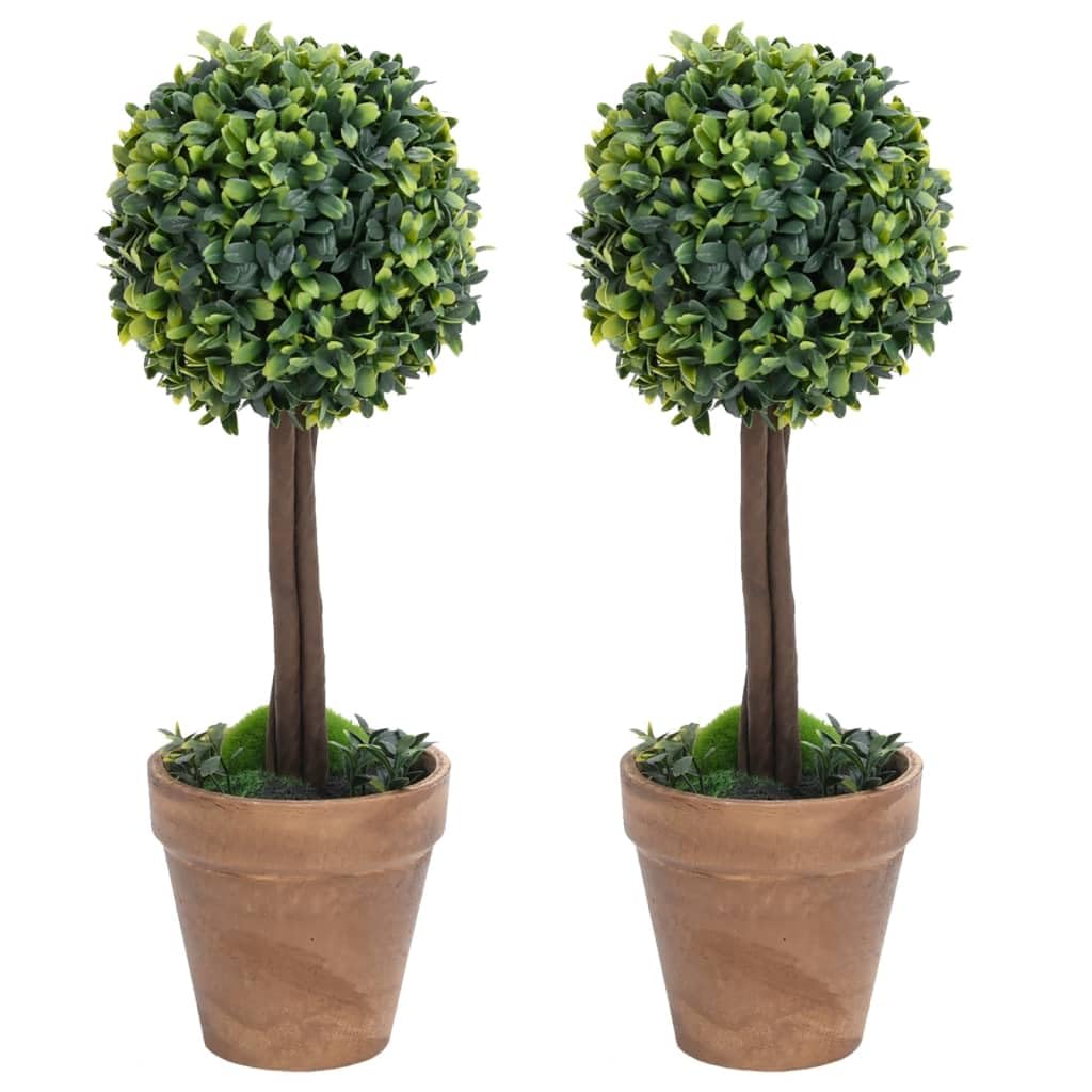 Foto 3 pulgar | Plantas De Boj Artificial Vidaxl Con Macetas  Árbol Topiario  2 Unidades - Venta Internacional.