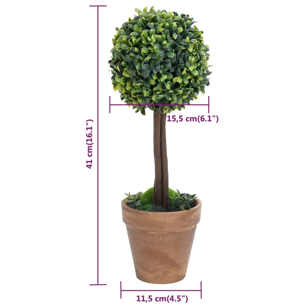 Foto 8 pulgar | Plantas De Boj Artificial Vidaxl Con Macetas  Árbol Topiario  2 Unidades - Venta Internacional.