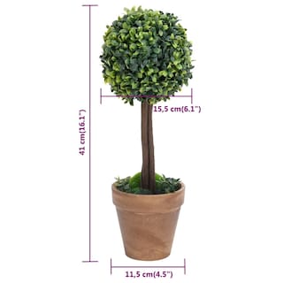 Foto 7 | Plantas De Boj Artificial Vidaxl Con Macetas Árbol Topiario 2 Unidades - Venta Internacional.