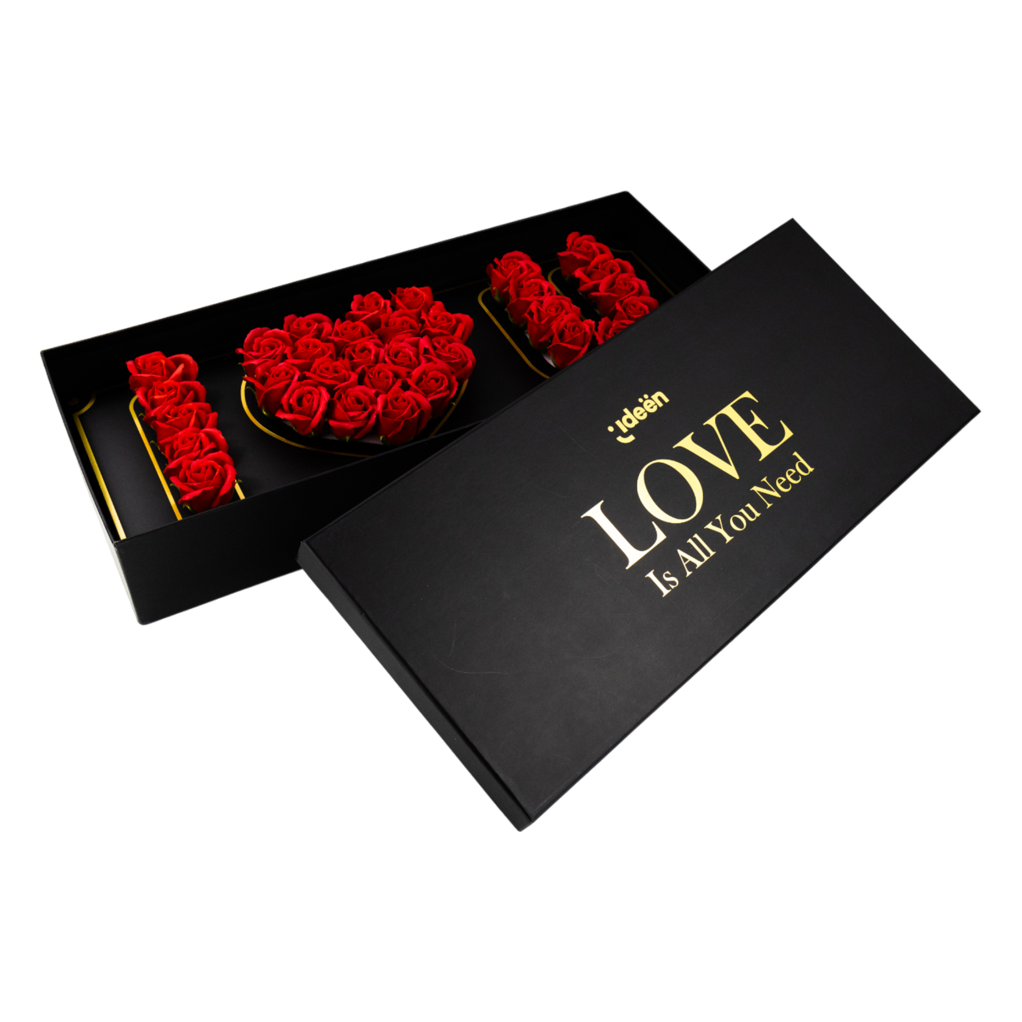 Caja De Regalo Con Rosas ''i Love You'' Rojas