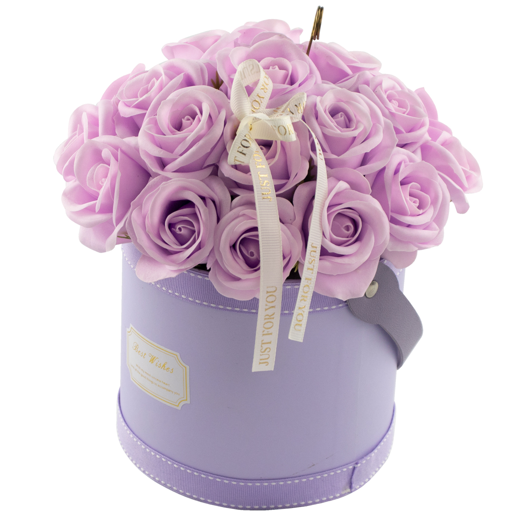 Foto 3 pulgar | Caja De Arreglo Floral Circular Con Flores Lilas