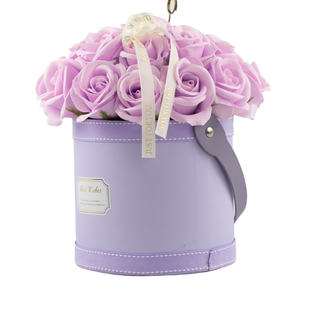 Foto 4 pulgar | Caja De Arreglo Floral Circular Con Flores Lilas