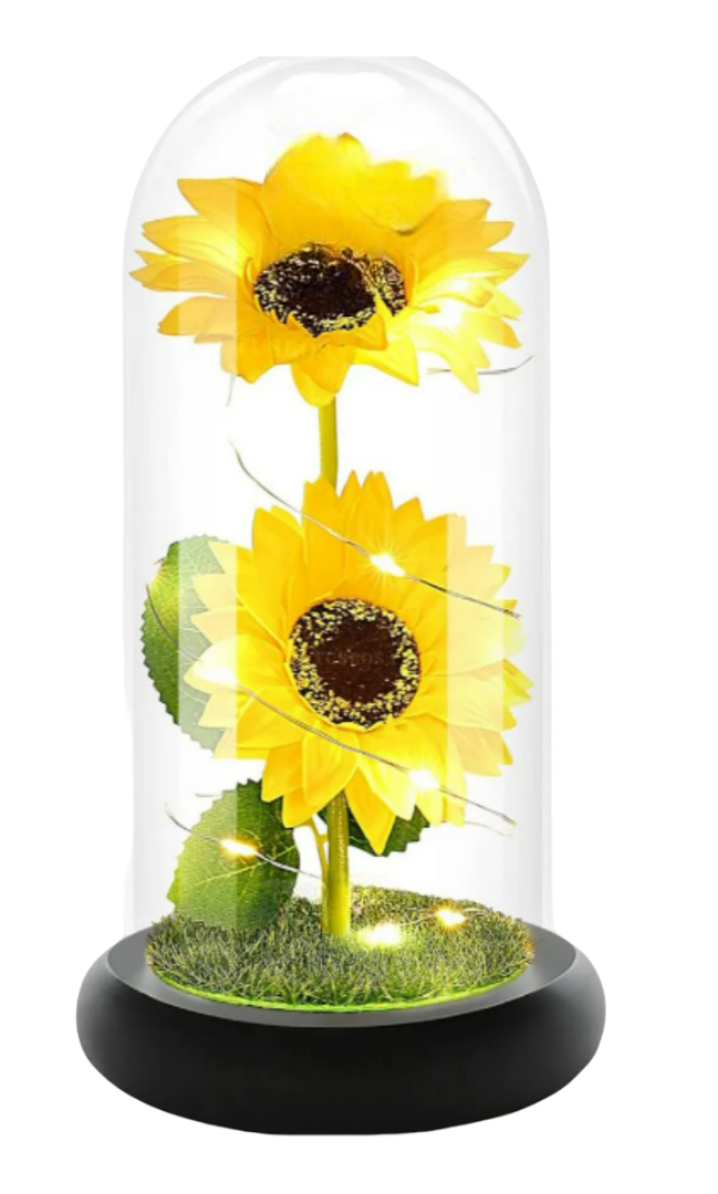 Elegante Lámpara Decorativa Xtellar Con Flores De Girasol Eternas, Un Regalo Único Para Ella