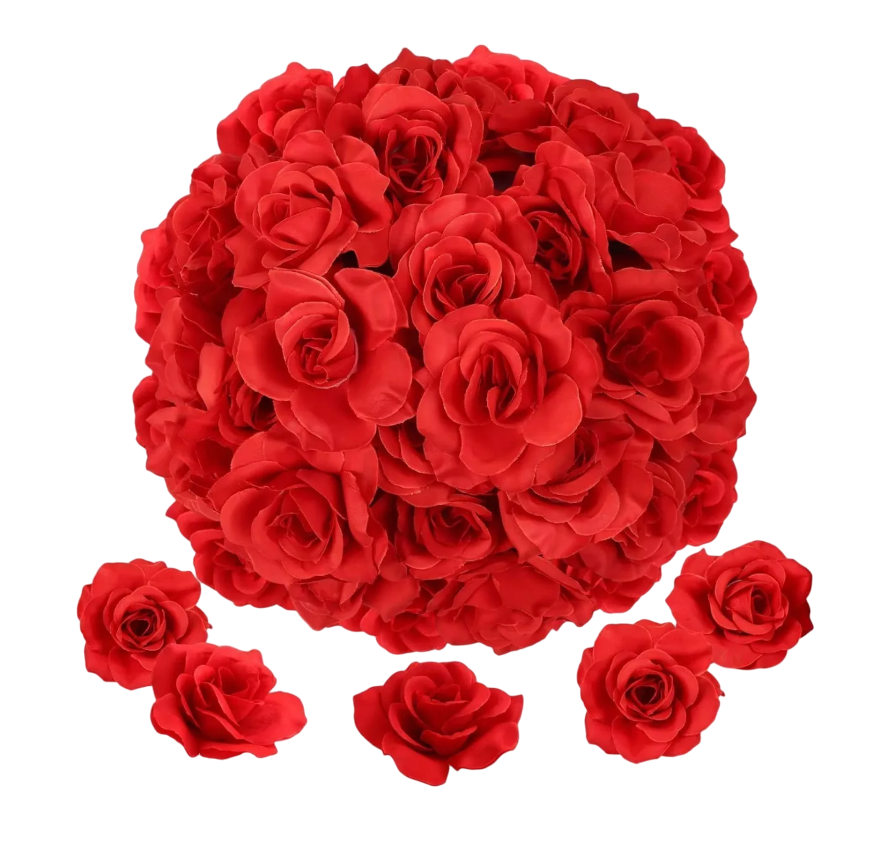 Mini Rosas Artificiales BELUG color Rojo Artesanales 50 PZAS