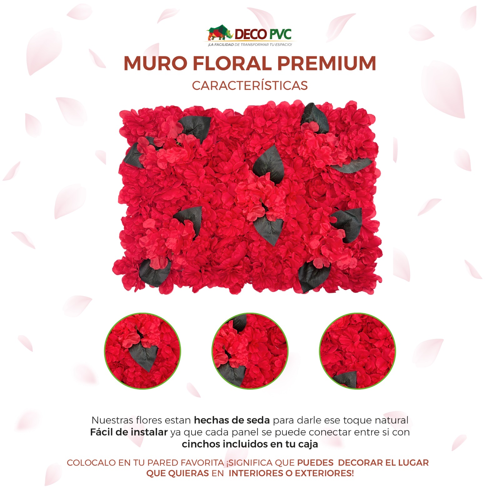 Foto 5 | Muro De Flores Artificiales Caja 8pz