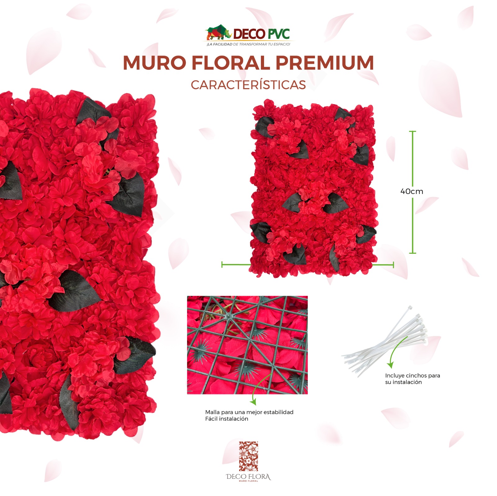 Foto 7 pulgar | Muro De Flores Artificiales Caja 8pz