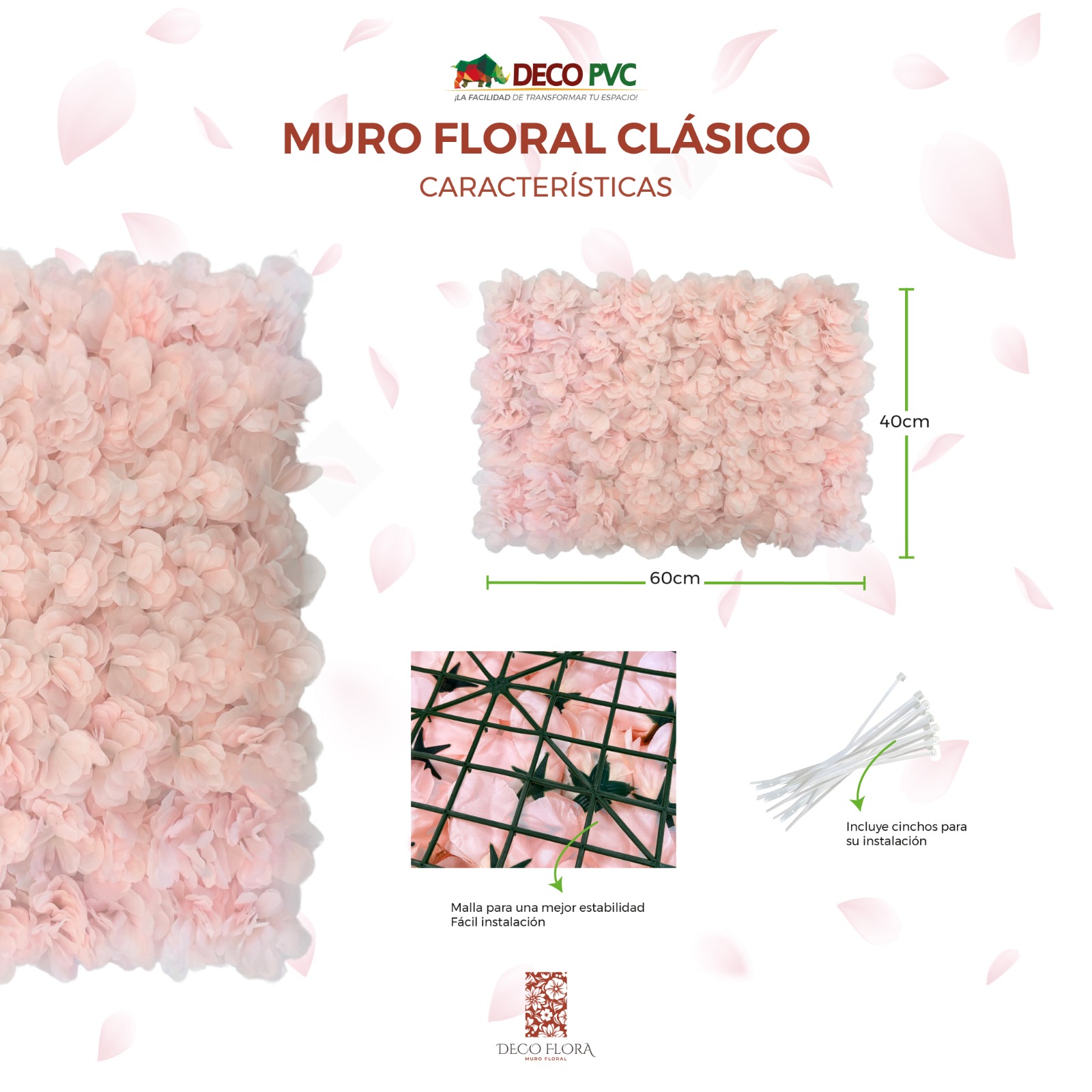 Foto 5 | Muro De Flores Artificiales Caja 8pz