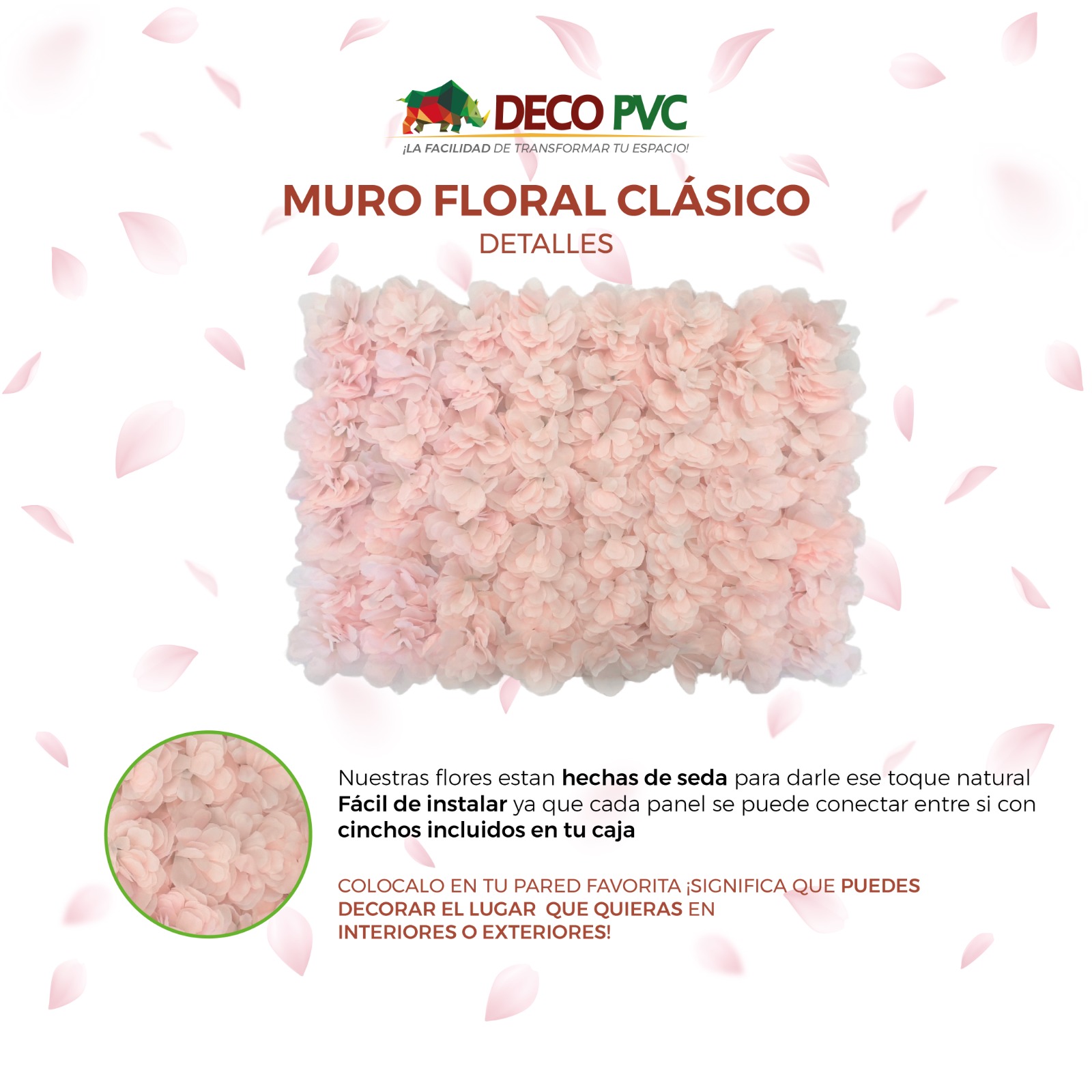 Foto 5 | Muro De Flores Artificiales Caja 8pz Fresco