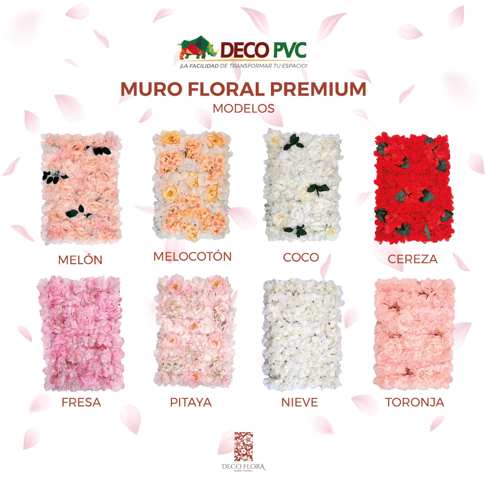 Foto 4 pulgar | Muro De Flores Artificiales Caja 8pz Melocoton