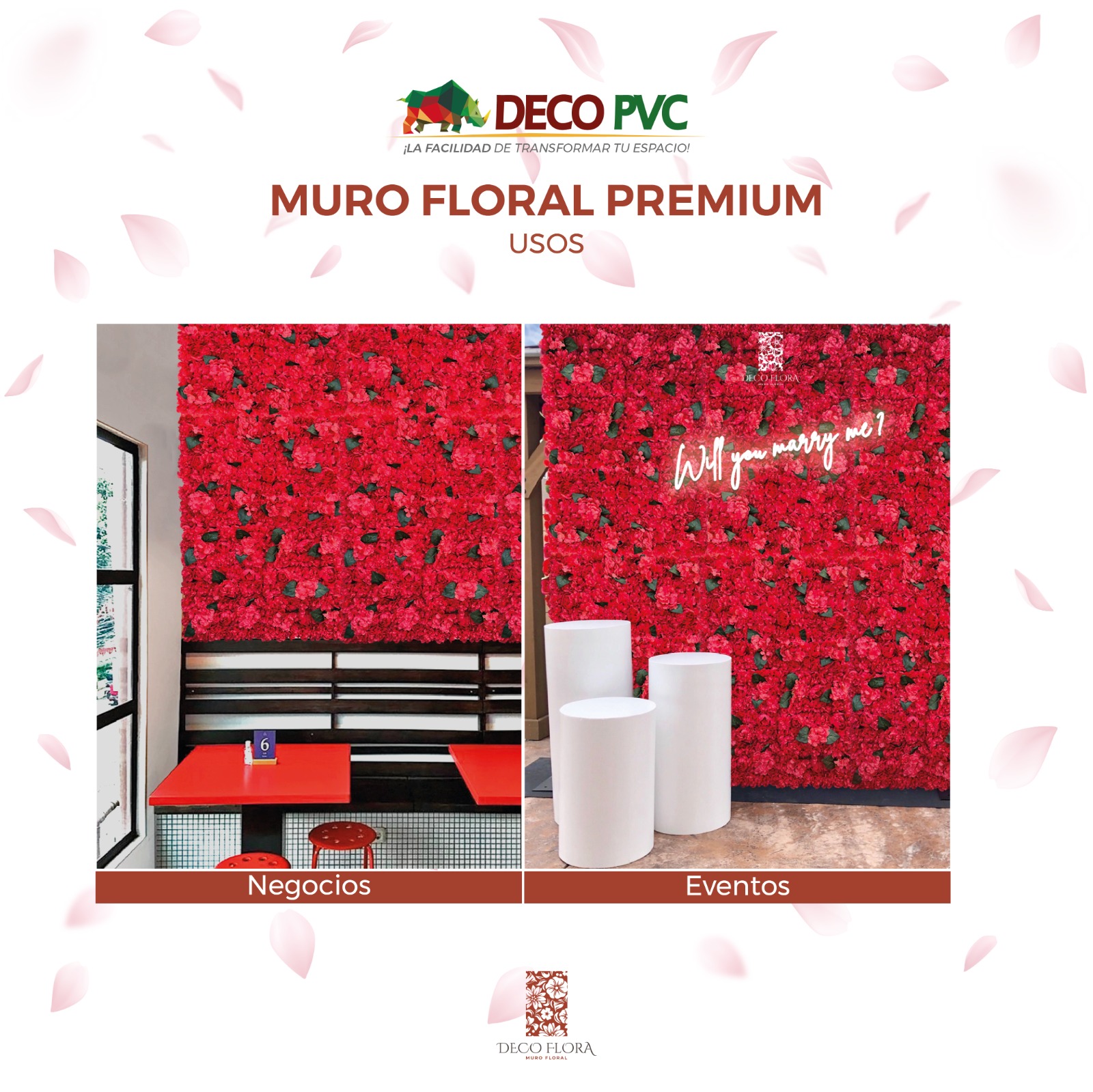 Foto 5 | Muro de Flores Artificiales Panel Decorativo FRESA color Rosa 8 Piezas