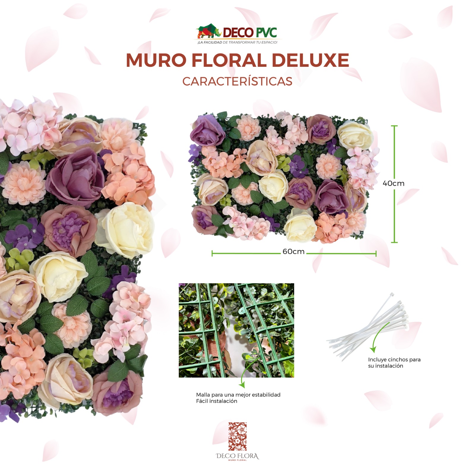 Foto 4 | Muro de Flores Artificiales Deluxe Caja 8 Piezas