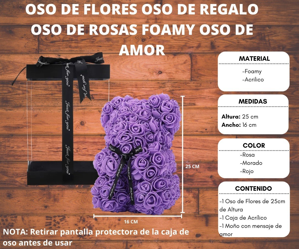 Foto 4 pulgar | Oso de Flores Fomi  Wünd Púrpura