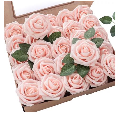 25 Piezas Dd Flores Artificiales Rosa Wünd Rosa