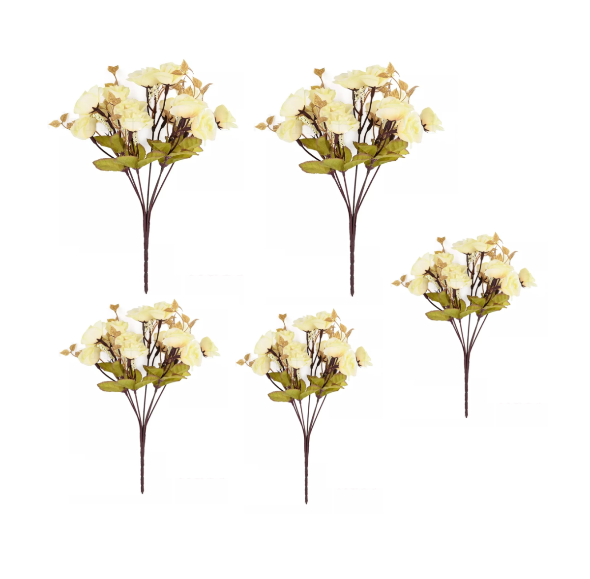 5 Ramos Flores Artificiales Decoracion Hogar 70 Flores Amarilla $629