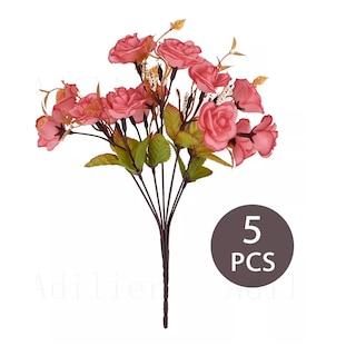 Foto 2 | Kit 5 Ramos Flores Artificiales Decoracion Hogar 70 Flores Eo Safe Imports Esi-13176 Rosa