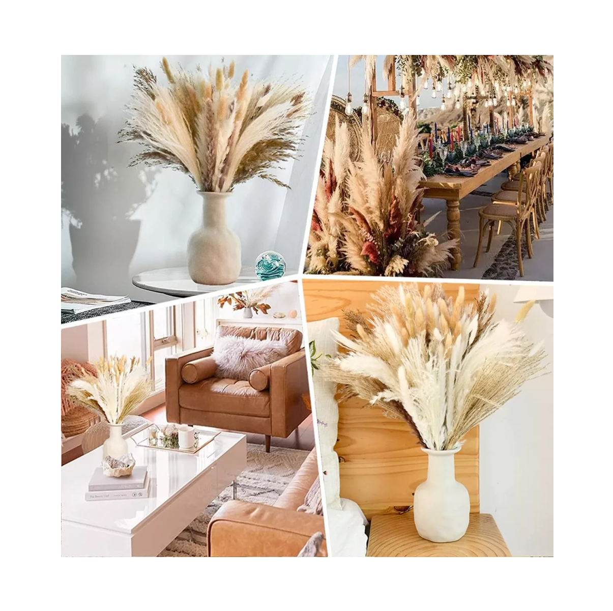 Foto 4 pulgar | Plantas Decorativas 100pcs Pampas Secas Flores Artificiales