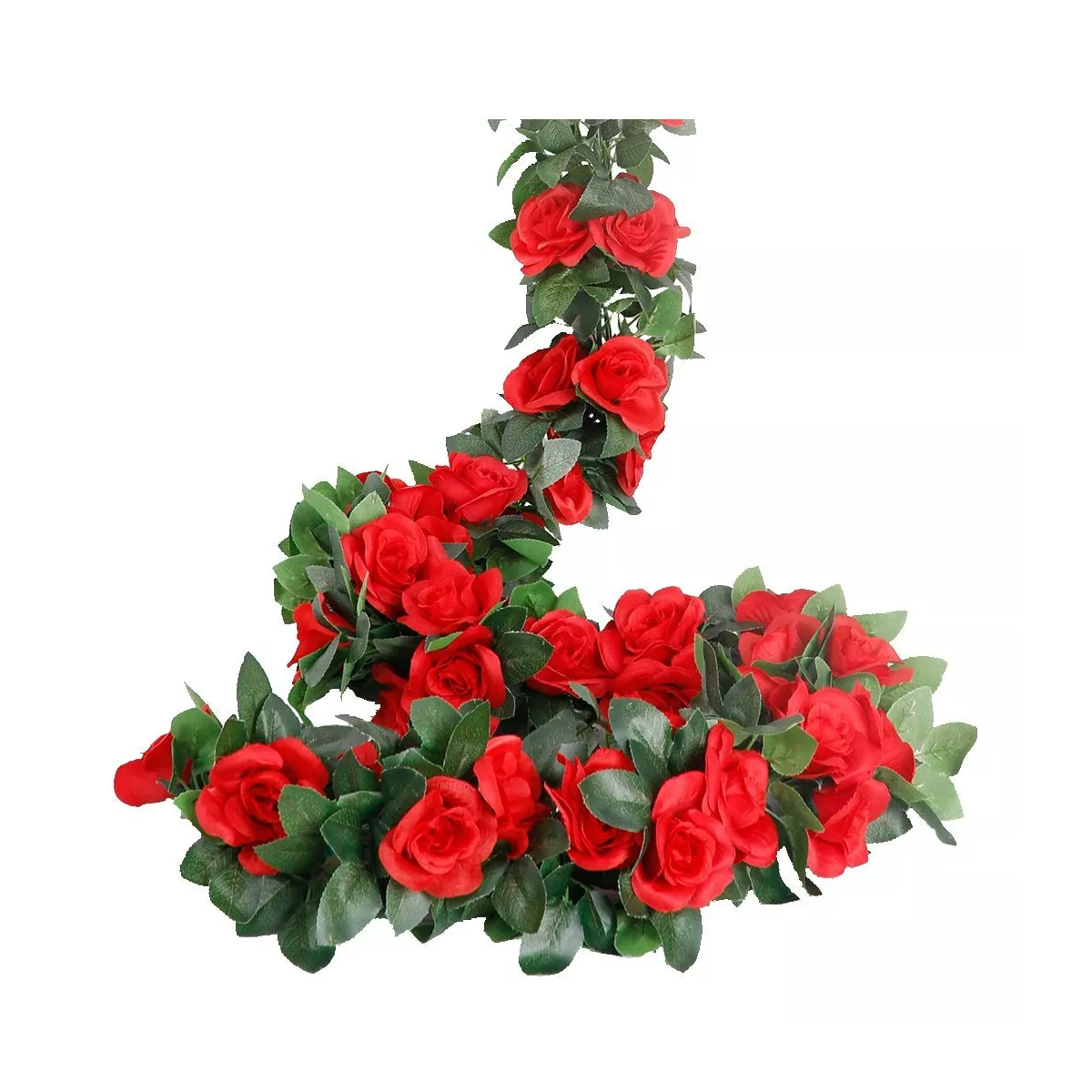 Rosas Vid Enredadera Flores Artificiale Decoración 2.4m 3pcs Eo Safe Imports Esi-13178 Roja