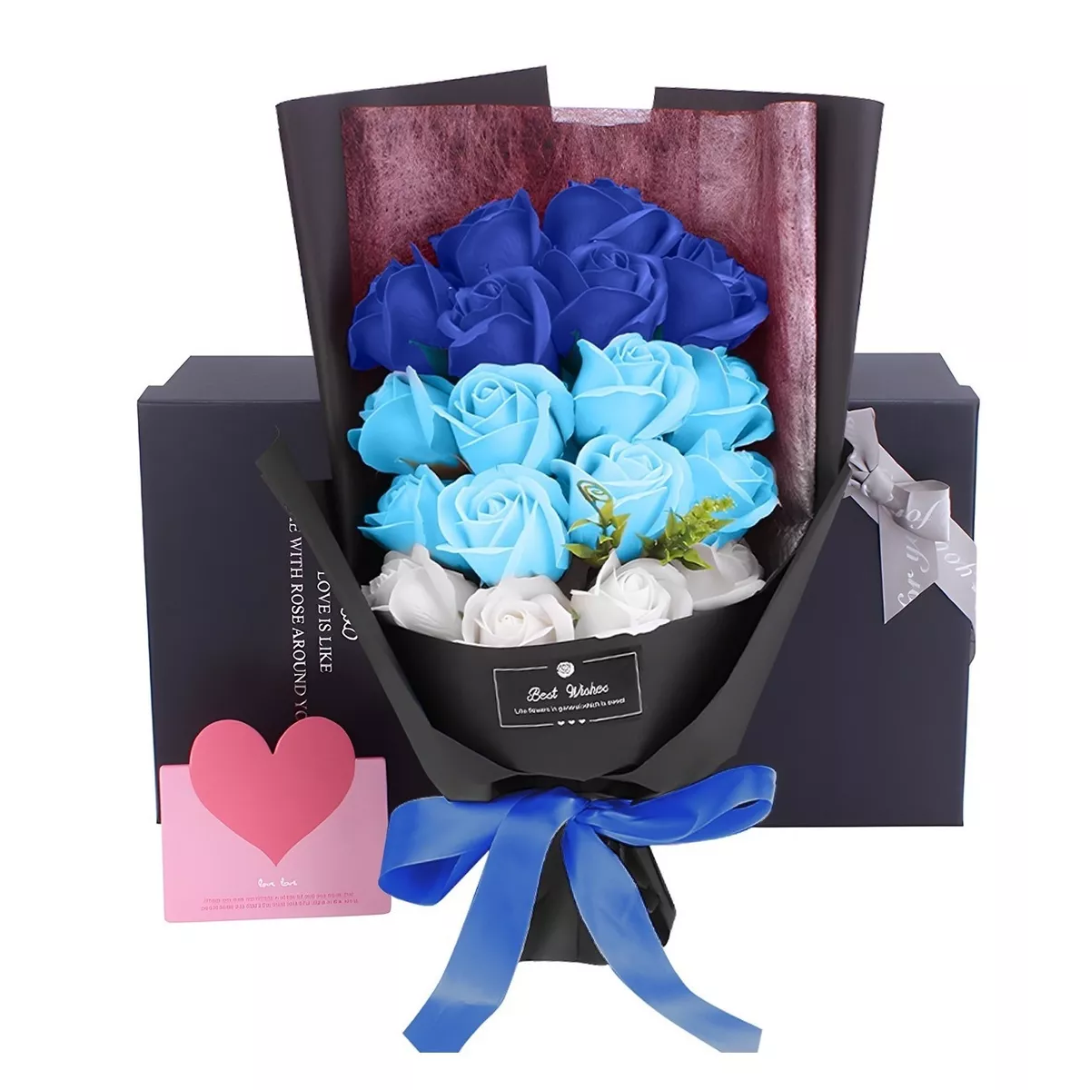 Foto 2 | Rosas Artificiales para Regalo Azul Degradado