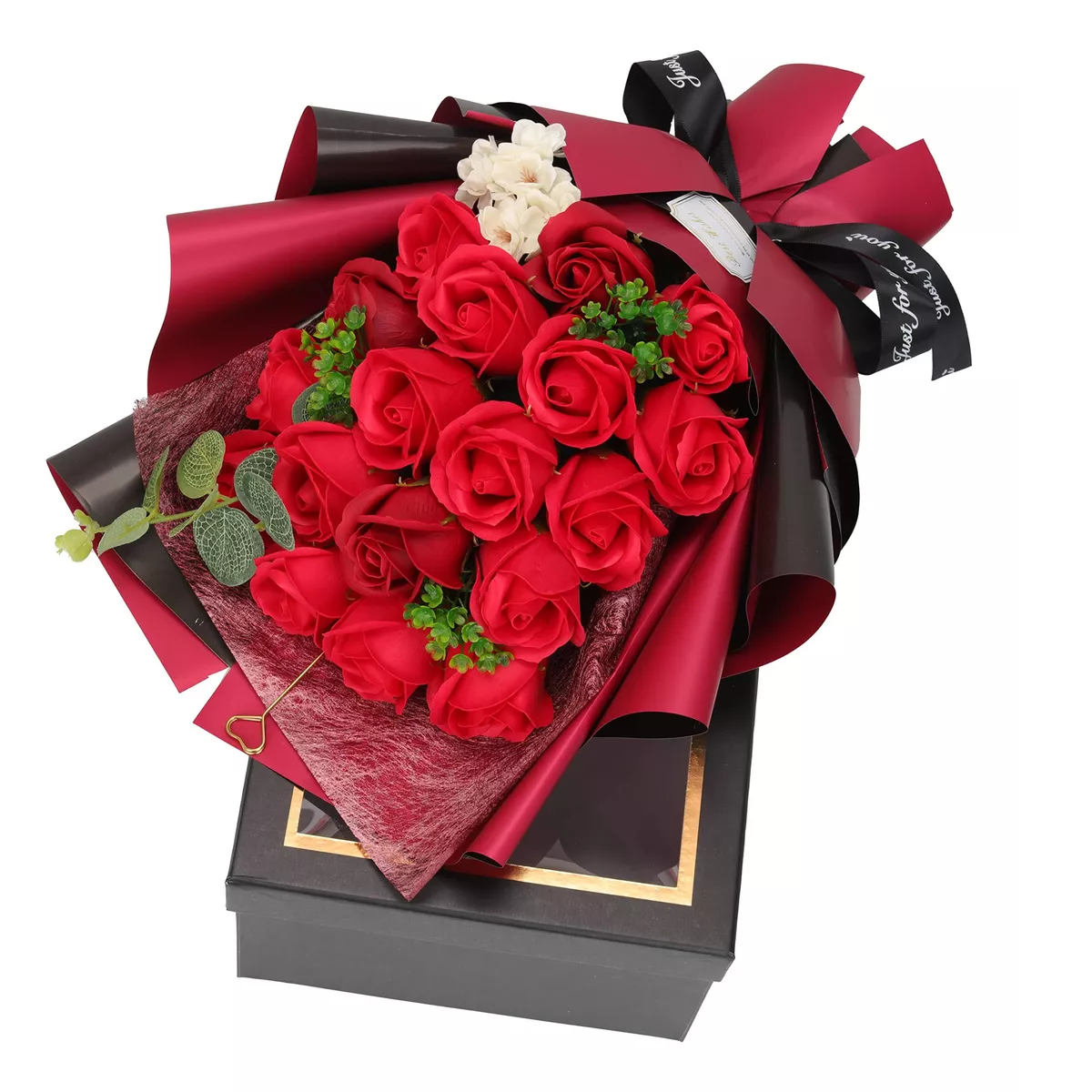 Foto 4 pulgar | Rosas Artificiales Cajas De Flores Para Regalo Rojo