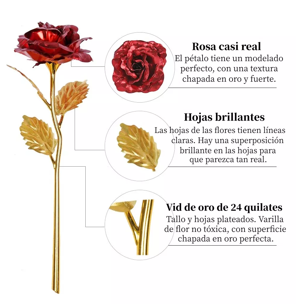 Foto 3 | Flor Eterna Artificiales Regalos Para Mujer Rojo