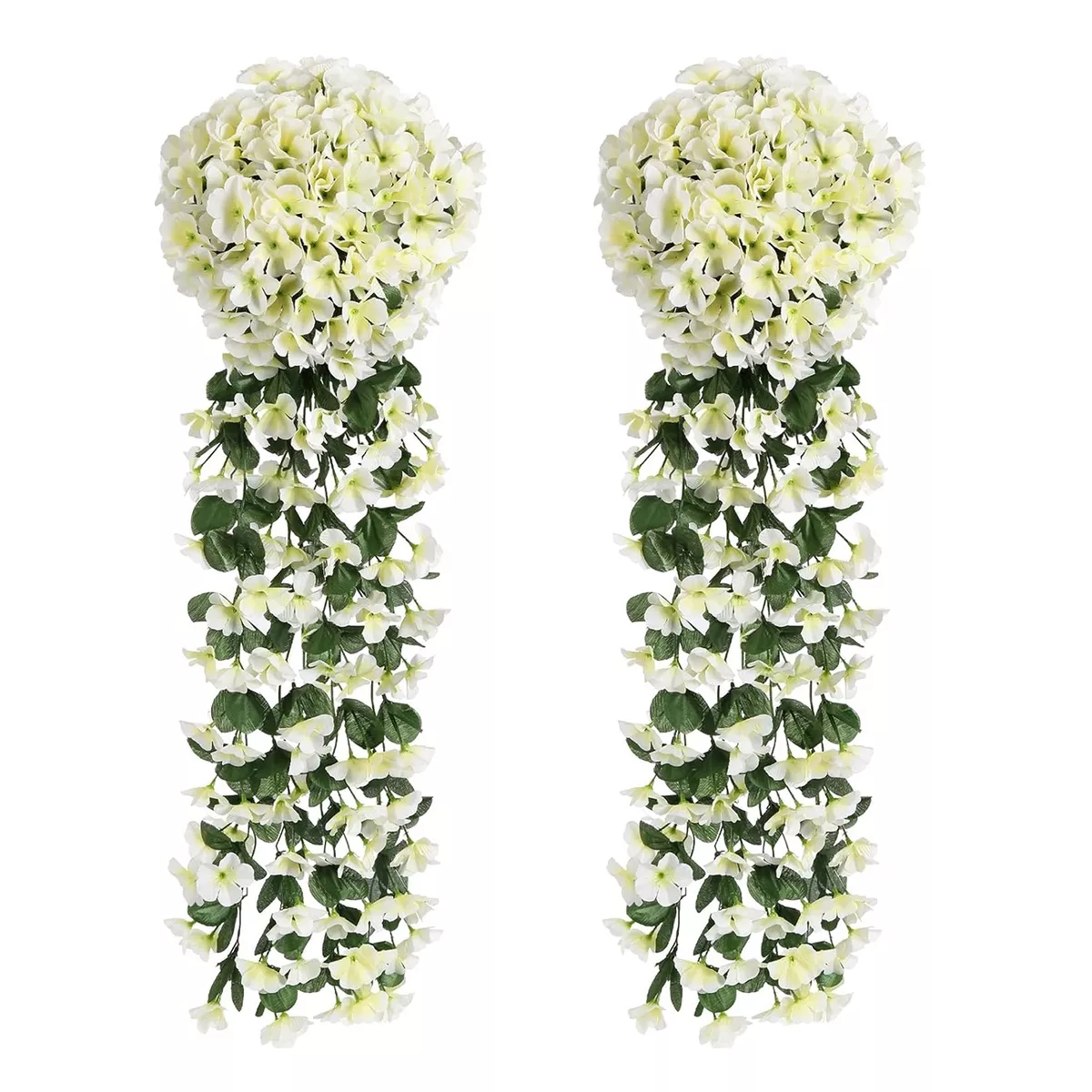 Foto 2 pulgar | Flores Colgantes Flor Violeta Artificial Pared  2pcs  Eo Safe Imports Esi-15579 Blanco