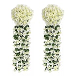 Flores Colgantes Flor Violeta Artificial Pared 2pcs Eo Safe Imports Esi-15579 Blanco