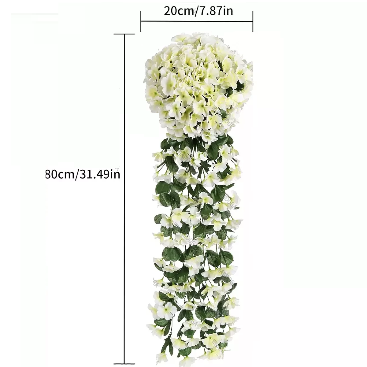 Foto 3 pulgar | Flores Colgantes Flor Violeta Artificial Pared  2pcs  Eo Safe Imports Esi-15579 Blanco