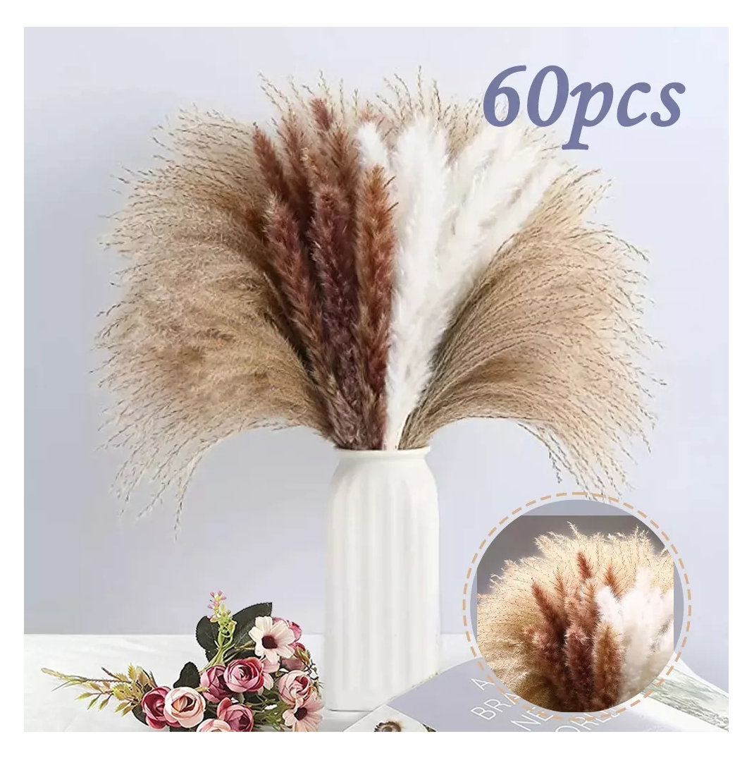 Foto 4 pulgar | Pampas Secas 60 Pzs Plantas Decorativas Flores Artificiales Beige/cafe