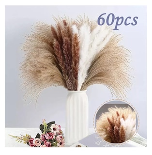 Foto 3 | Pampas Secas 60 Pzs Plantas Decorativas Flores Artificiales Beige/cafe