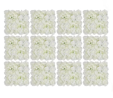 Foto 1 | 12 Panel De Flores Artificiales Muro Decorativos Rosas Pared Blanco