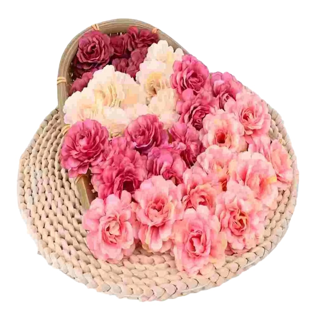 Flores Rosas Artificiales Decorativas Decoracion Boda 5 Cm 50 Pzs Multicolor $489