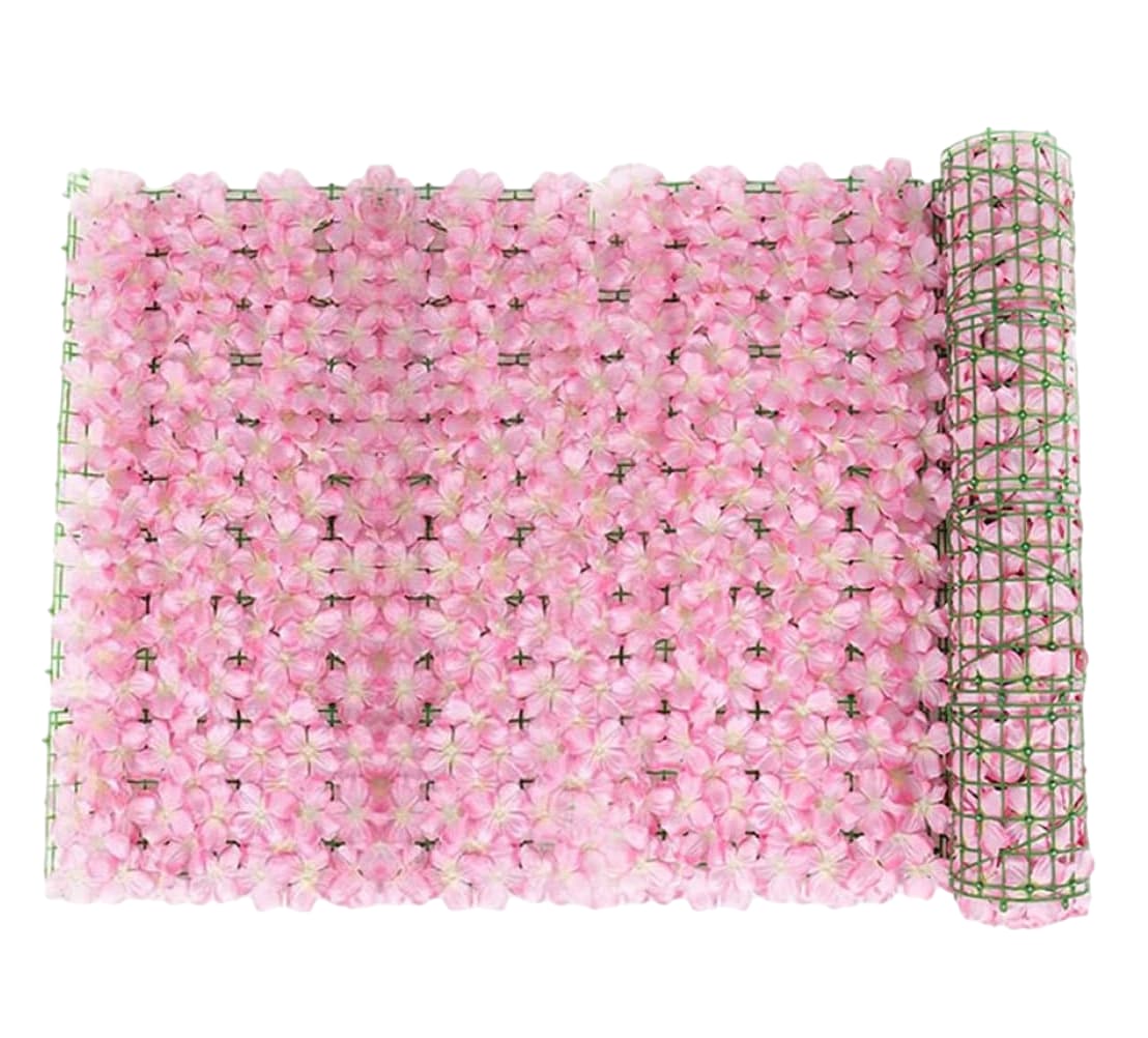 Follaje Rollo Cerca Planta Artificial Flores Simulación 3x1 Mt Rosa $989
