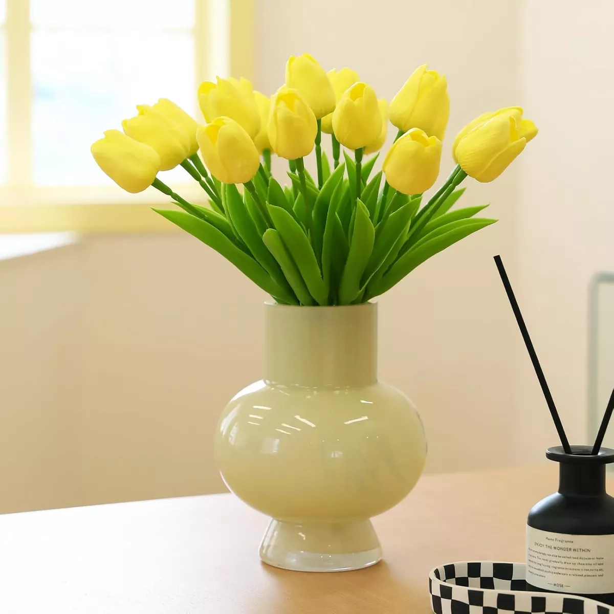 Foto 3 pulgar | Tulipanes Artificiales Color Degradado 20pcs Eo Safe Imports Esi-17617 Amarillo