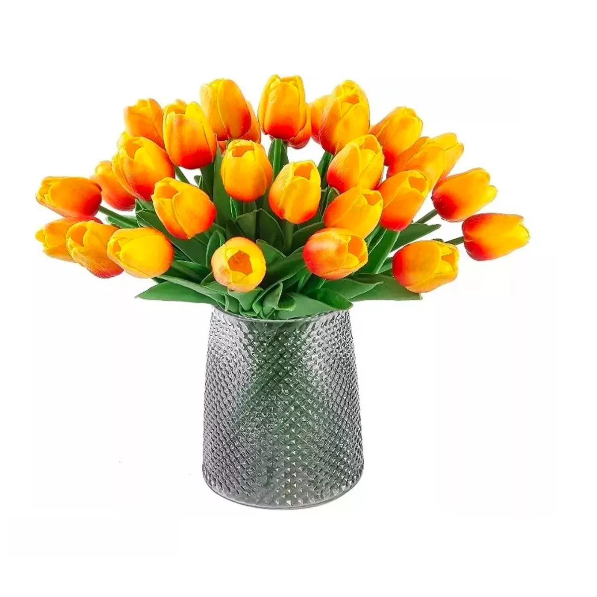 Tulipanes Artificiales Color Degradado 20pcs Eo Safe Imports Esi-17618  Naranja